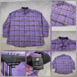 Linus Tech Tips Shirt Mens 3XL Plaid Button Up Flannel LTT Creator Warehouse